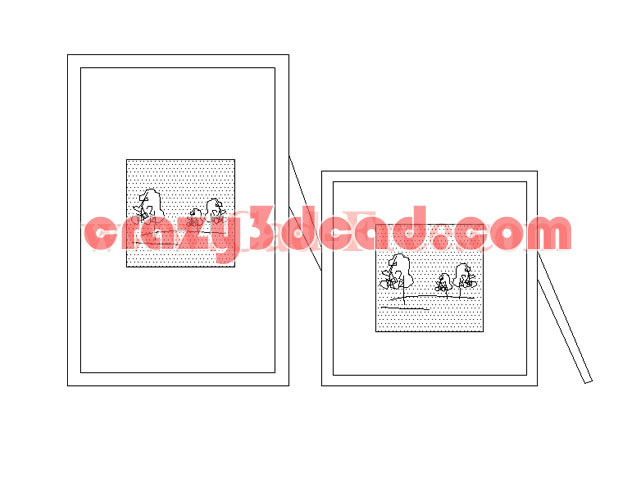 Living room mural CAD blocks